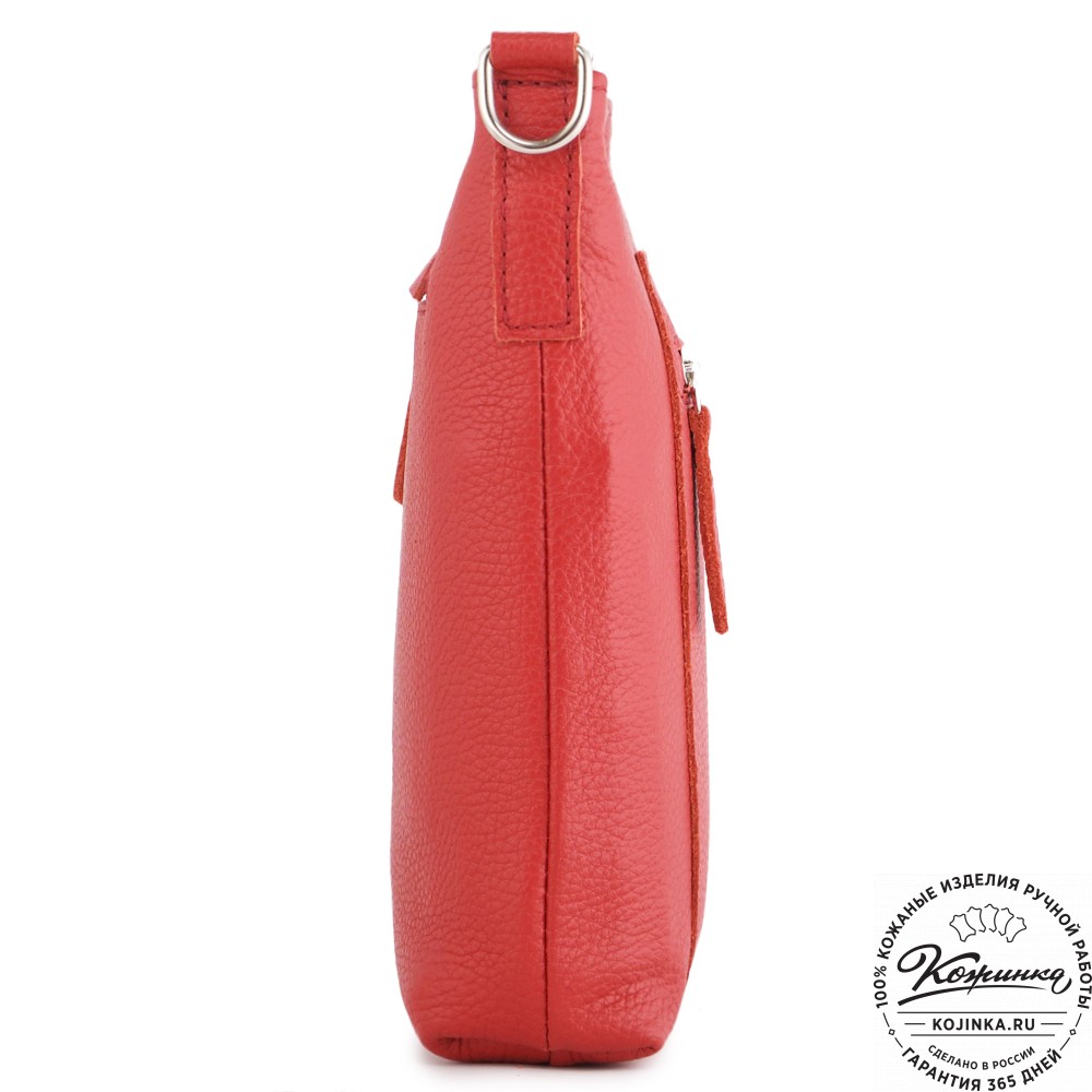  Кожаная сумка "София" (красная)